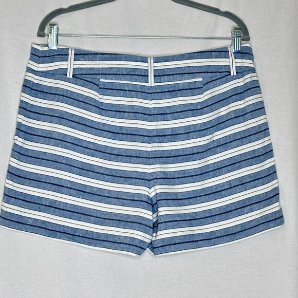 Ann Taylor Loft Riviera Mid Rise Striped Linen Blend Shorts, Sz  8 - Picture 3 of 8